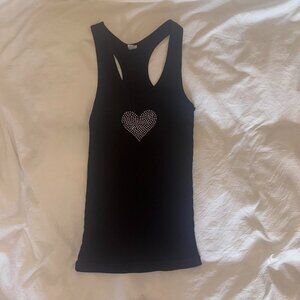 Bedazzled heart tank size small